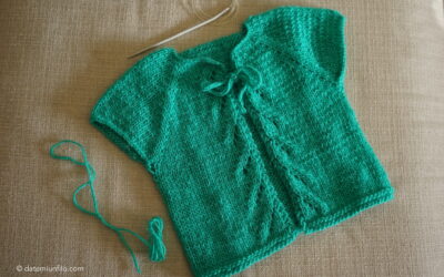 Scaldacuore bimba ai ferri top-down “a finta treccia” (9-12 mesi)
